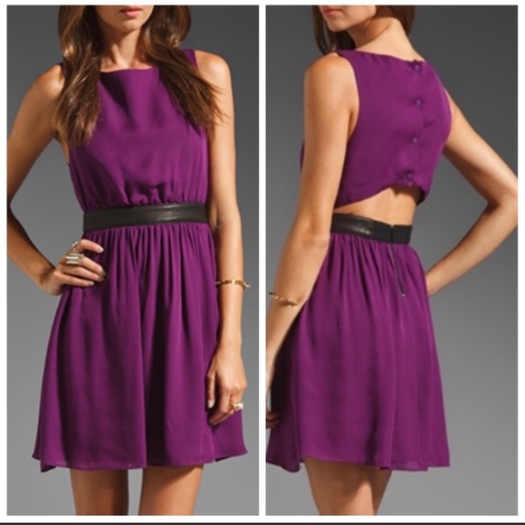 Alice + Olivia Dresses Alice Olivia Nell Purple Silk Dress With